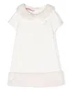 Miss Blumarine Logo-appliqué Bib-collar Dress In White