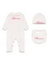 Miss Blumarine Logo-embroidered Romper Set (three Pieces) In 粉色