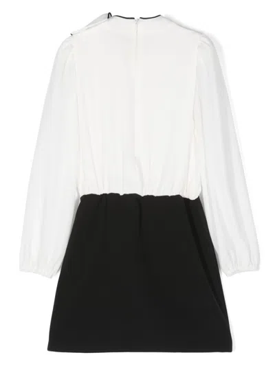 Miss Blumarine Kids' Logo-plaque Dress In White