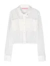 Miss Blumarine Logo-plaque Floral-lace Blouse In White