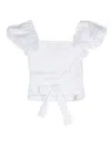 Miss Blumarine Logo-plaque Ruched Blouse In White