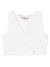 Miss Blumarine Logo-plaque V-neck Gilet In White