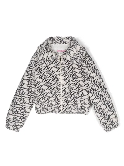 Miss Blumarine Kids' Logo-print Jacket In White