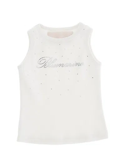 Miss Blumarine Mini Charming Top For Girls In White