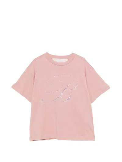 Miss Blumarine Mini T-shirt For Girls - Uplifting Style In Pink