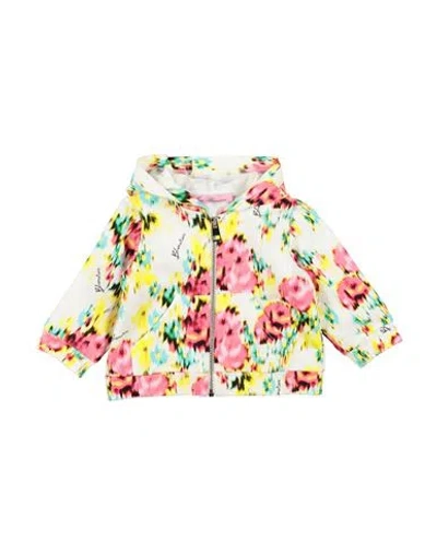 Miss Blumarine Babies'  Newborn Girl Sweatshirt Off White Size 3 Cotton, Elastane In Green
