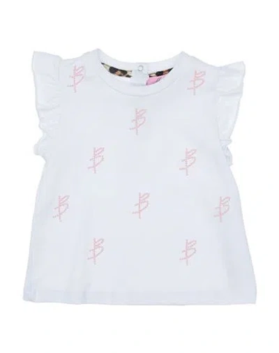 Miss Blumarine Babies'  Newborn Girl T-shirt White Size 3 Cotton, Elastane