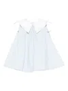 Miss Blumarine Pointed-collar Cotton Dress In Blue