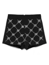 Miss Blumarine Rhinestone-logo Shorts In Black