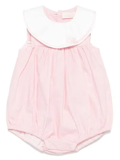 Miss Blumarine Babies' Striped Body In Pink