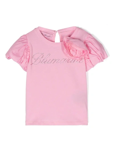 Miss Blumarine T-shirt Con Maniche A Palloncino In Pink