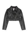 Miss Blumarine Toddler Girl Jacket Black Size 6 Polyester, Polyurethane Resin In Black