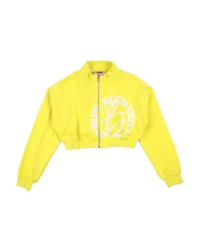 Miss Blumarine Babies'  Toddler Girl Sweatshirt Lime Green Size 6 Cotton, Elastane In Yellow