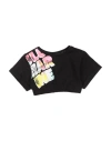 Miss Blumarine Babies'  Toddler Girl T-shirt Black Size 4 Cotton, Elastane
