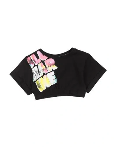 Miss Blumarine Babies'  Toddler Girl T-shirt Black Size 4 Cotton, Elastane