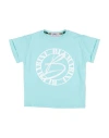 Miss Blumarine Toddler Girl T-shirt Turquoise Size 4 Cotton, Elastane In Blue