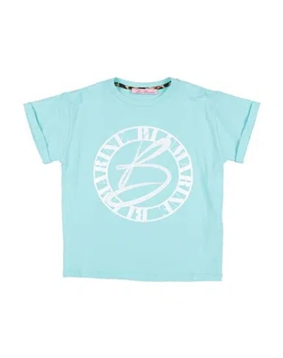 Miss Blumarine Babies'  Toddler Girl T-shirt Turquoise Size 4 Cotton, Elastane In Blue