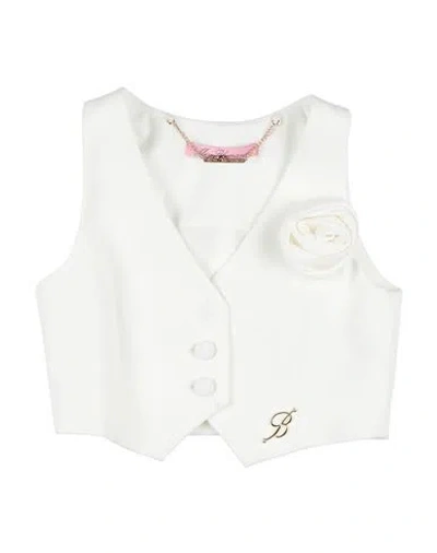 Miss Blumarine Babies'  Toddler Girl Tailored Vest White Size 6 Polyester, Elastane