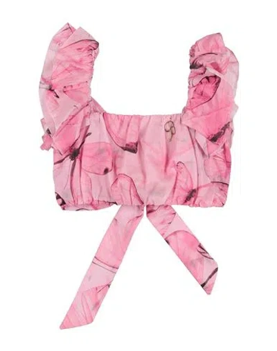 Miss Blumarine Babies'  Toddler Girl Top Fuchsia Size 4 Cotton In Pink