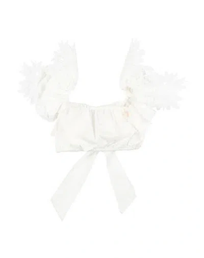 Miss Blumarine Babies'  Toddler Girl Top White Size 4 Polyester, Cotton