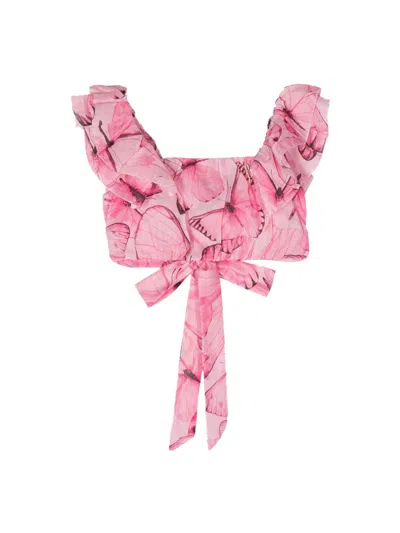 Miss Blumarine Top Butterflies In Pink