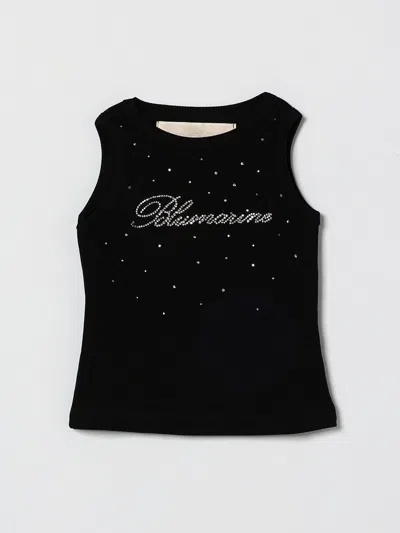 Miss Blumarine Kids' Tシャツ  ボーイ カラー ブラック In Black