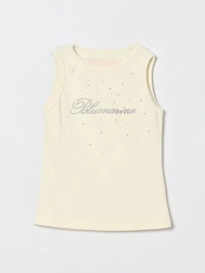 Miss Blumarine Kids' Tシャツ  ボーイ カラー イエロークリーム In Neutral