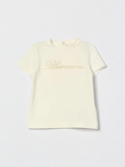 Miss Blumarine Babies' Tシャツ  ボーイ カラー イエロークリーム In Neutral