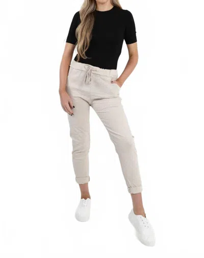 Miss Bold Italian Plain Magic Pants In Beige In Neutral