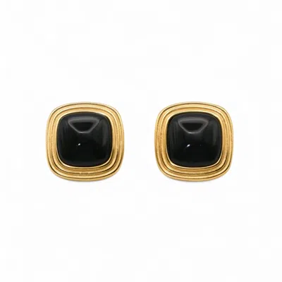 Miss Cecilia Women's Black / Gold Midnight Luxe Ear Studs In Multi