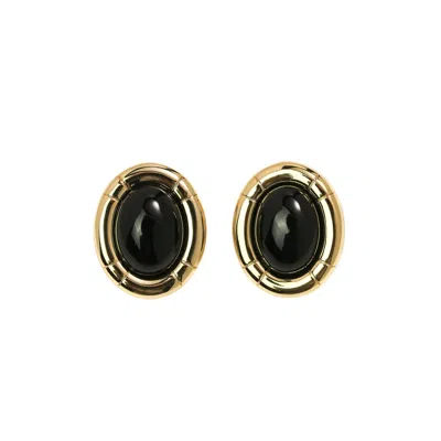 Miss Cecilia Women's Camille Studs In Black In Gold