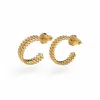 Miss Cecilia Women's Gold Amber Hoops Earrings