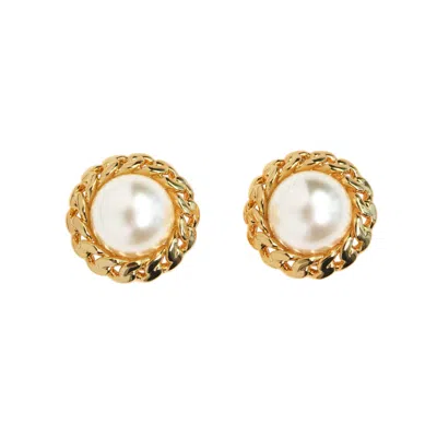 Miss Cecilia Women's Gold Arabella Pearl Clip On Studs
