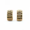 Miss Cecilia Women's Gold Bold Ribbed Hoops Earrings