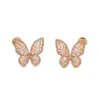 Miss Cecilia Women's Gold Butterfly Ear Studs In Gold