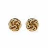 Miss Cecilia Women's Gold Button Ear Studs