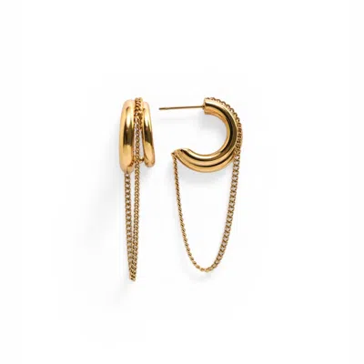 Miss Cecilia Women's Gold Chain Hoop Earrings