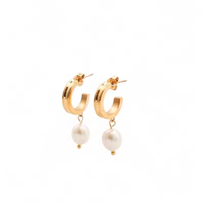 Miss Cecilia Women's Gold Charlotte Freshwater Pearl Drop Earrings