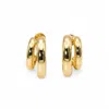 Miss Cecilia Women's Gold Double Hoop Earrings