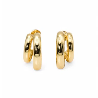 Miss Cecilia Women's Gold Double Hoop Earrings