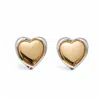 Miss Cecilia Women's Gold Double Tone Heart Ear Studs In Gold
