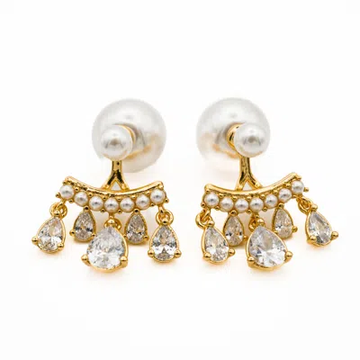 Miss Cecilia Women's Gold Elizabeth Pearl Earrings