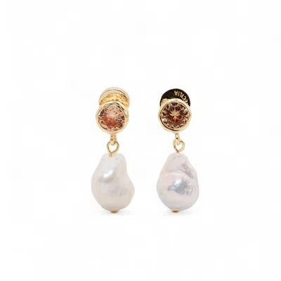 Miss Cecilia Women's Gold Faye Baroque Pearl Earrings
