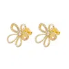Miss Cecilia Women's Gold Flower Ear Studs In Gold