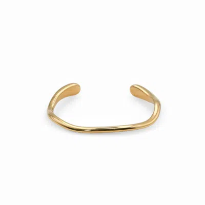 Miss Cecilia Women's Gold Fluid Curve Cuff Bangle Bracelet