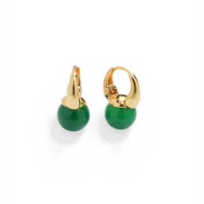 Miss Cecilia Women's Gold / Green The Sienna Hoops In Green In Multi