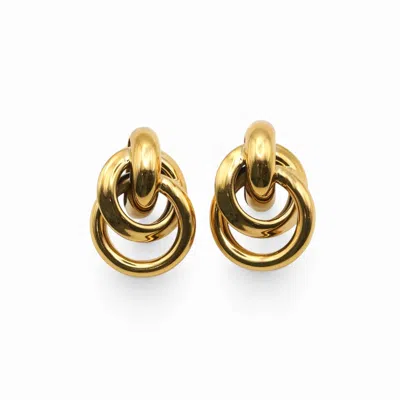 Miss Cecilia Women's Gold Halo Knot Earrings