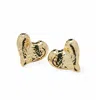 Miss Cecilia Women's Gold Ivy Handcrafted Love Heart Ear Studs