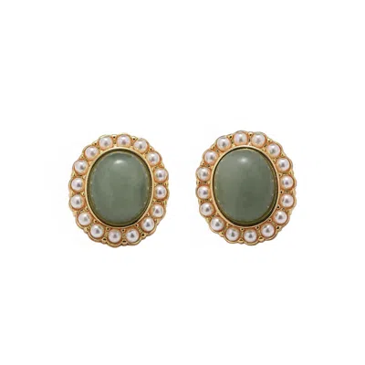 Miss Cecilia Women's Gold Jeanne Vintage Style Ear Studs
