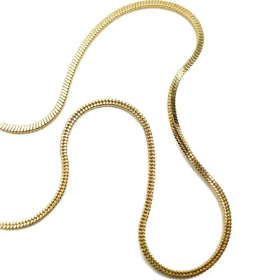 Miss Cecilia Women's Gold Juniper Square Snake Chain Necklace